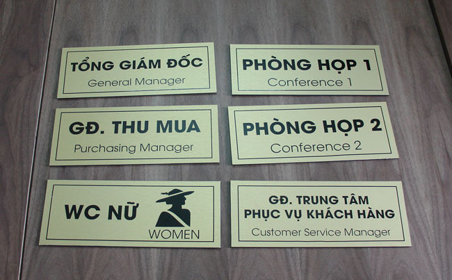Biển phòng ban inox