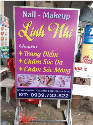 Biển vẫy gắn chân di chuyển