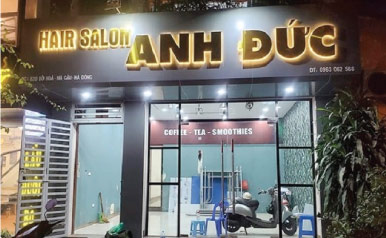 Biển quảng cáo salon tóc chữ nổi mica