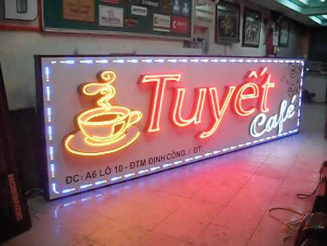 Biển quán cafe led ma trận