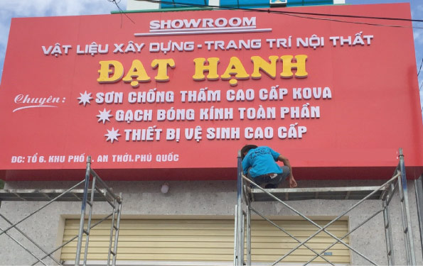 Biển quảng cáo cửa hàng vật liệu xây dựng