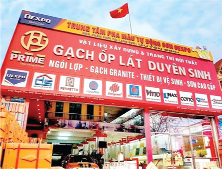 Biển hiệu cửa hàng vật liệu xây dựng