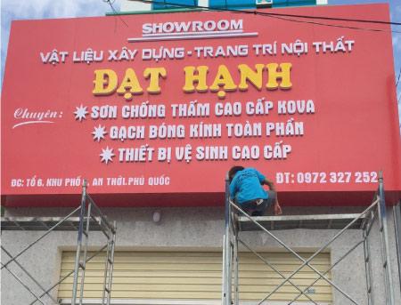 Biển quảng cáo cửa hàng vật liệu xây dựng đẹp