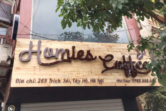 Biển quảng cáo quán cafe đẹp tại Cầu Giấy