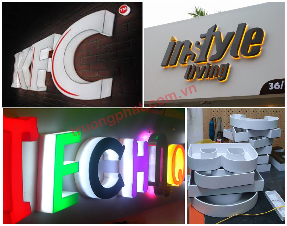 Chữ mica dán chân nổi